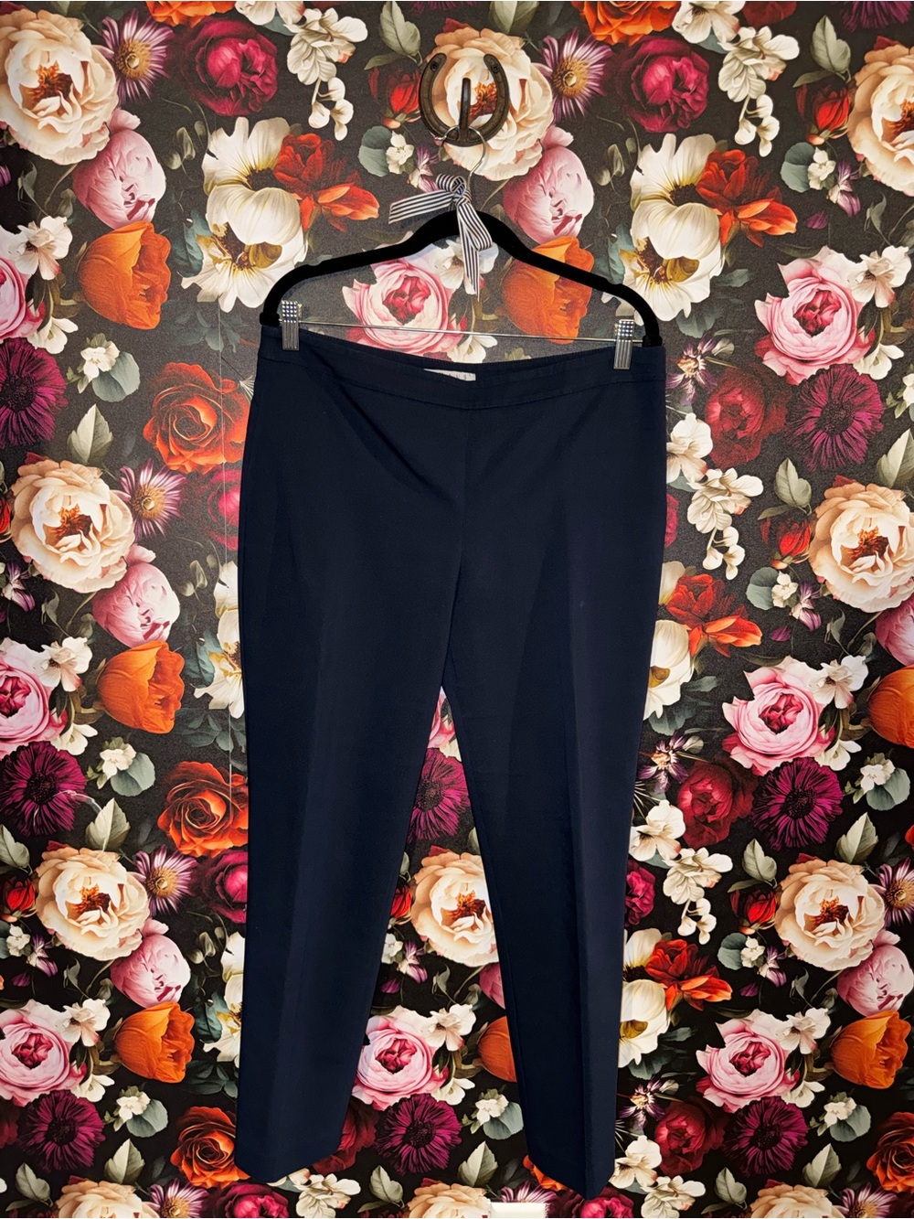 Chaus Women's Navy Dress Ankle Pants - Classic Straight Leg, Size 8